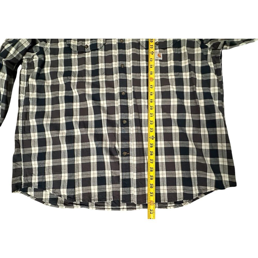 Carhartt Plaid Men's Rugged Outdoor Wear Long Sleeve Button Down Shirt -Lot Of 2 - Picture 7 of 16